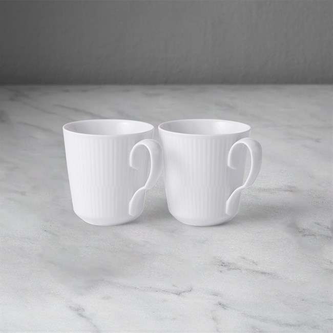 Royal Copenhagen, White mugs 28 cl, 2 pcs.